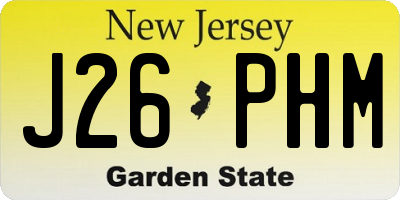 NJ license plate J26PHM