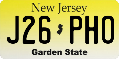 NJ license plate J26PHO