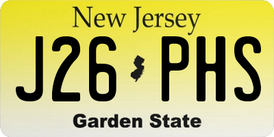 NJ license plate J26PHS