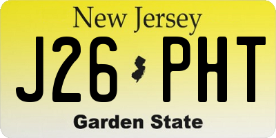 NJ license plate J26PHT