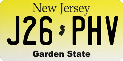 NJ license plate J26PHV