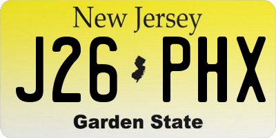 NJ license plate J26PHX