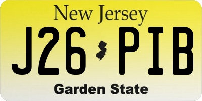 NJ license plate J26PIB