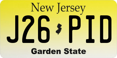 NJ license plate J26PID