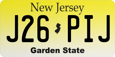 NJ license plate J26PIJ