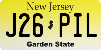 NJ license plate J26PIL