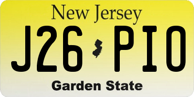 NJ license plate J26PIO