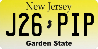 NJ license plate J26PIP