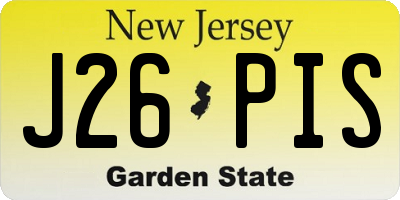 NJ license plate J26PIS