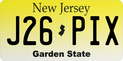NJ license plate J26PIX