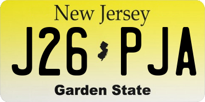 NJ license plate J26PJA