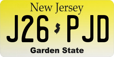 NJ license plate J26PJD