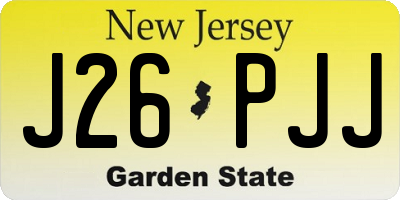 NJ license plate J26PJJ