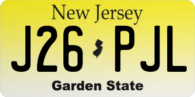 NJ license plate J26PJL