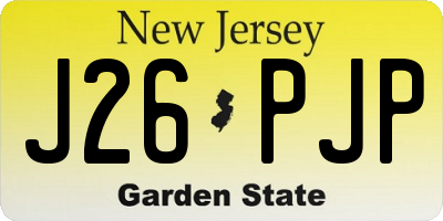 NJ license plate J26PJP