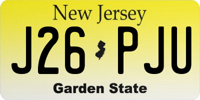 NJ license plate J26PJU