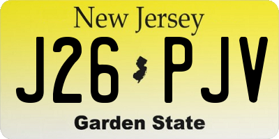 NJ license plate J26PJV