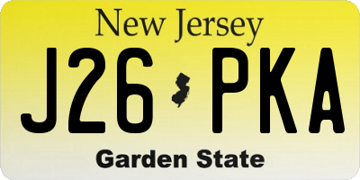 NJ license plate J26PKA