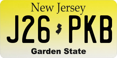 NJ license plate J26PKB