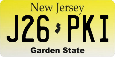 NJ license plate J26PKI