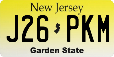 NJ license plate J26PKM