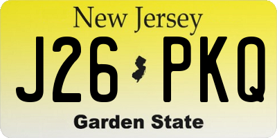 NJ license plate J26PKQ