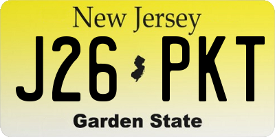 NJ license plate J26PKT