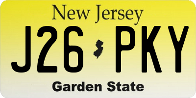 NJ license plate J26PKY