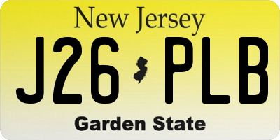 NJ license plate J26PLB