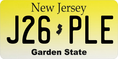 NJ license plate J26PLE
