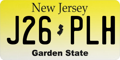 NJ license plate J26PLH