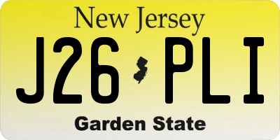 NJ license plate J26PLI