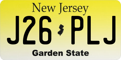 NJ license plate J26PLJ