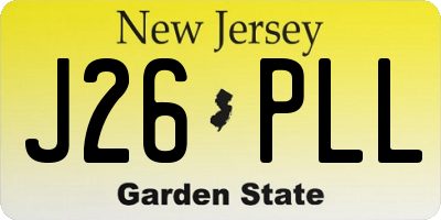 NJ license plate J26PLL