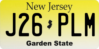 NJ license plate J26PLM