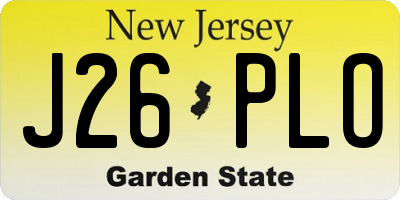NJ license plate J26PLO