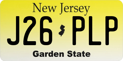 NJ license plate J26PLP