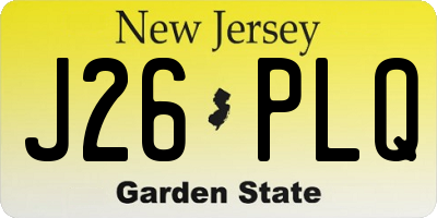 NJ license plate J26PLQ