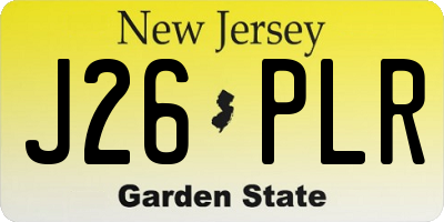 NJ license plate J26PLR