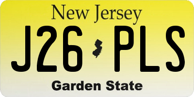 NJ license plate J26PLS