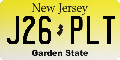 NJ license plate J26PLT