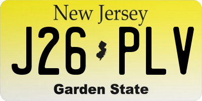 NJ license plate J26PLV