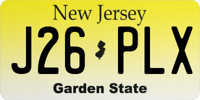 NJ license plate J26PLX
