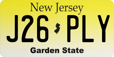 NJ license plate J26PLY