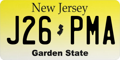 NJ license plate J26PMA