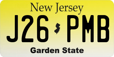 NJ license plate J26PMB