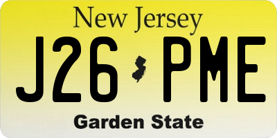 NJ license plate J26PME