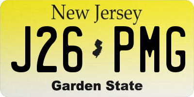 NJ license plate J26PMG