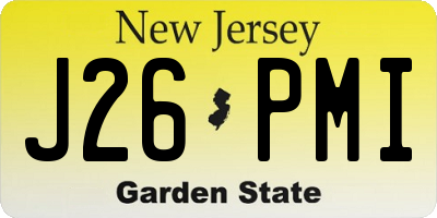 NJ license plate J26PMI