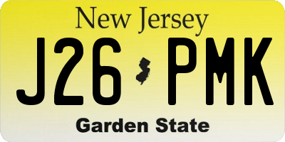 NJ license plate J26PMK